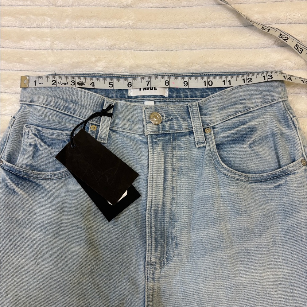NWT PAIGE Arellia Wide Undone Hem High Waist Ankle Barrel Jeans, Fernanda 26 - Picture 12 of 14